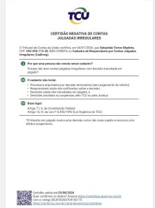 Certidão do TCU indica que Sebastião Madeira pode disputar as eleições de 2026 2 IMG 2684